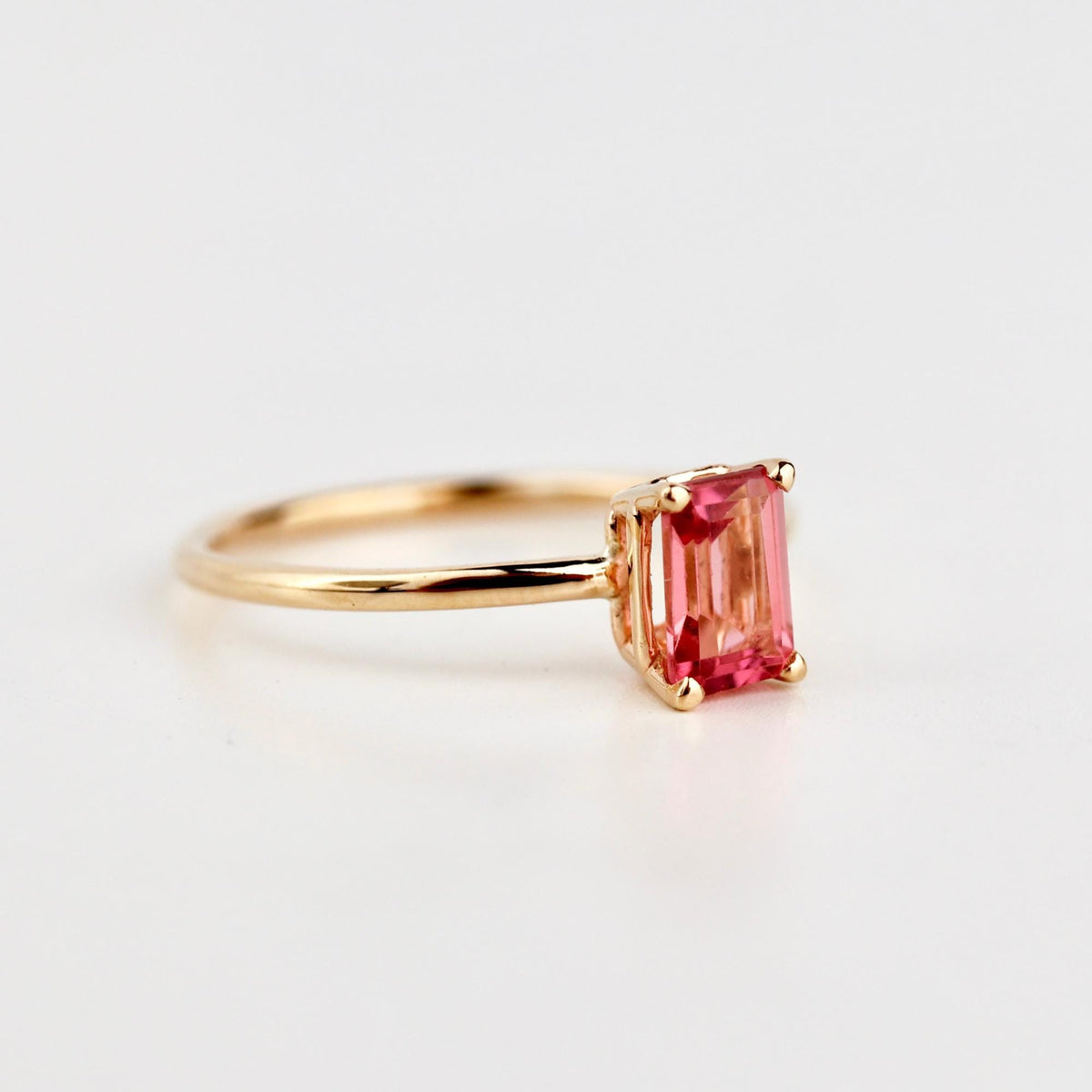 14k Gold Pink Tourmaline Ring - Melt'm Jewelry