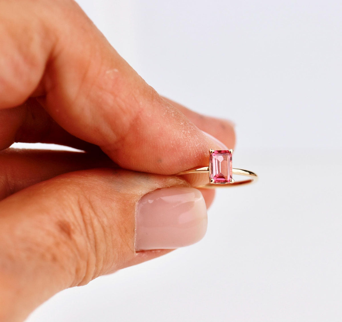 14k Gold Pink Tourmaline Ring - Melt'm Jewelry
