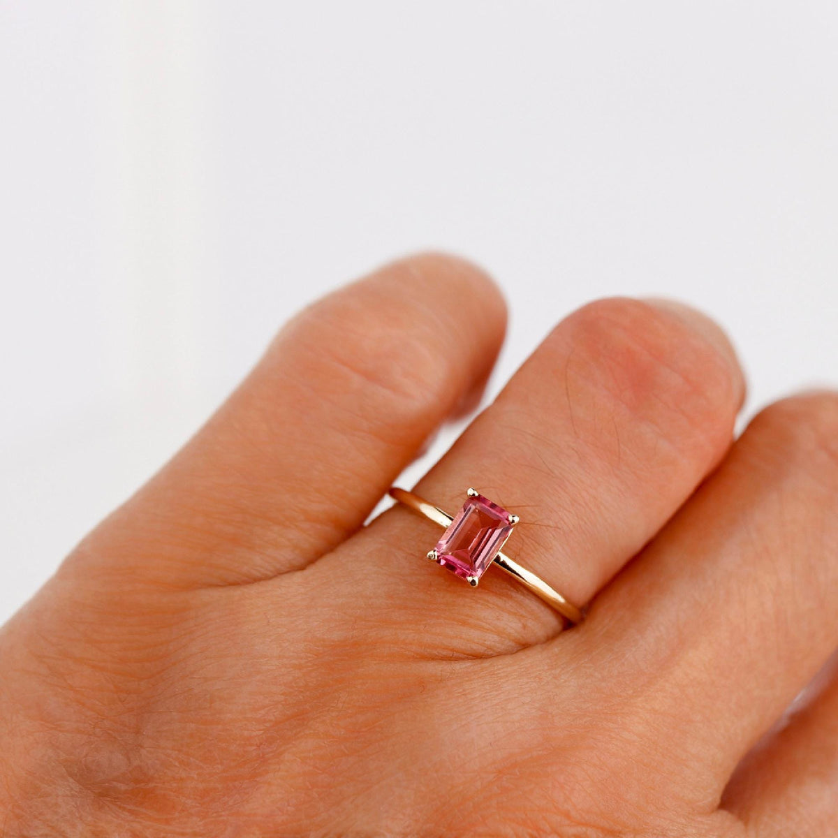 14k Gold Pink Tourmaline Ring - Melt'm Jewelry