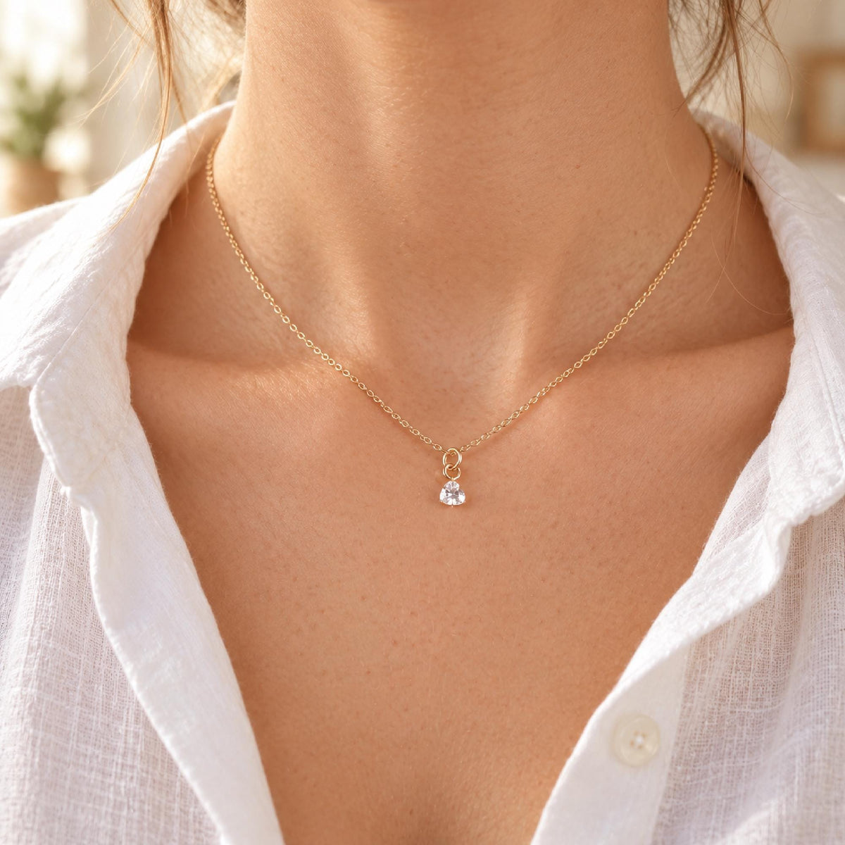 Lab Grown Heart Diamond Necklace, 14K Gold Floating Diamond Pendant, Drilled Heart Shaped Diamond Necklace, Solitaire Gift for Her