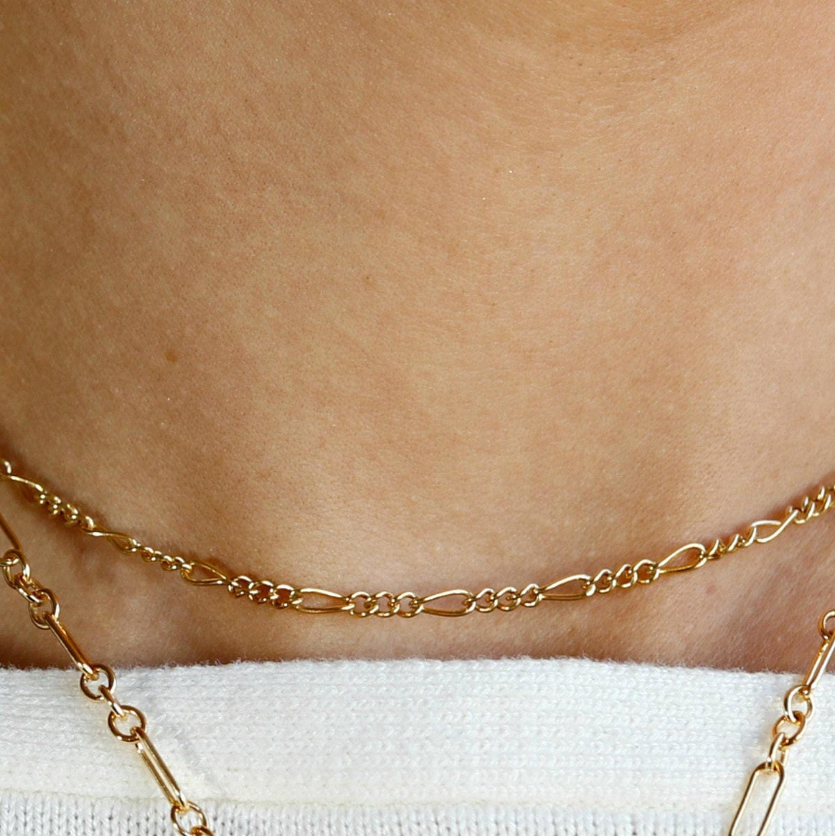 Gold Dainty Figaro Chain Choker Necklace - Melt'm Jewelry