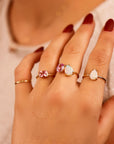 Pear Cut Australian Opal Engagement Ring 14k Solid Gold - Melt'm Jewelry