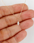 Marquise Diamond Necklace, Lab Grown Diamond Pendant, 14K Gold Floating Drilled Diamond, Dainty Solitaire Necklace - Melt'm Jewelry