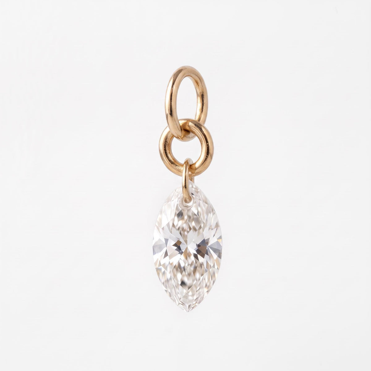 Marquise Diamond Necklace, Lab Grown Diamond Pendant, 14K Gold Floating Drilled Diamond, Dainty Solitaire Necklace - Melt'm Jewelry