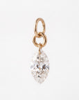 Marquise Diamond Necklace, Lab Grown Diamond Pendant, 14K Gold Floating Drilled Diamond, Dainty Solitaire Necklace - Melt'm Jewelry