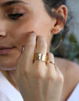 Gold Filled Wide Hammered Ring - Melt'm Jewelry