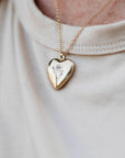 Personalized Birth Flower Heart Locket Necklace, Memorial Photo Pendant Necklace - Melt'm Jewelry