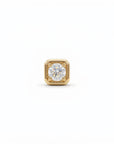 Cz Square Flat Back Earrings 14k Solid Gold (SINGLE OR PAIR), Internally Threaded Earrings (SINGLE or PAIR) - Melt'm Jewelry