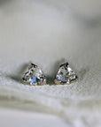 14k White Gold White Sapphire Earrings 14k Gold - Melt'm Jewelry