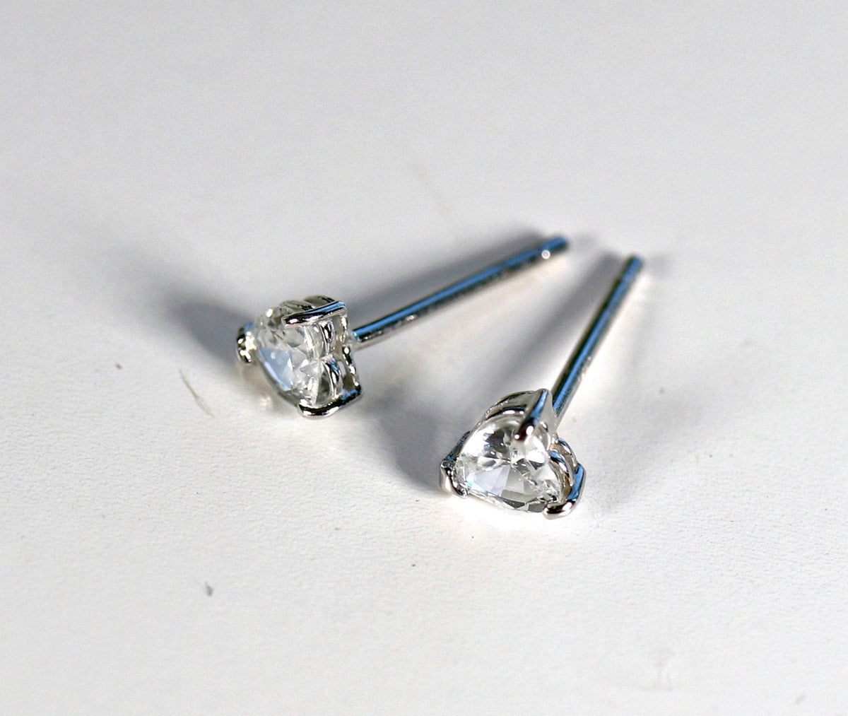 14k White Gold White Sapphire Earrings 14k Gold - Melt'm Jewelry