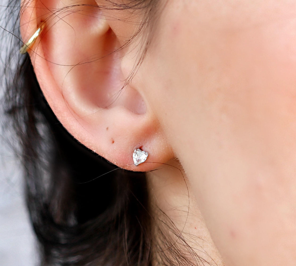 14k White Gold White Sapphire Earrings 14k Gold - Melt'm Jewelry