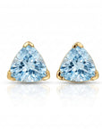 Trillion Blue Topaz Earrings 14k Gold, Gift For Her, Blue Topaz Stud Earrings - Melt'm Jewelry