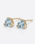 Trillion Blue Topaz Earrings 14k Gold, Gift For Her, Blue Topaz Stud Earrings - Melt'm Jewelry