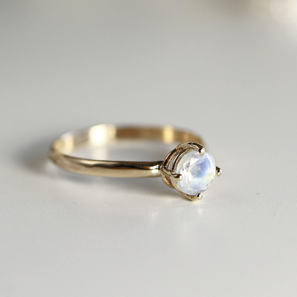 Rainbow Moonstone 14k Gold Ring - Melt'm Jewelry