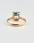 Cushion Cut Aquamarine Solitaire Ring, 2.3 Carat 8mm March Birthstone in 14K Gold, Four Prong Basket Setting - Melt'm Jewelry