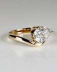 2 ct. Pear Moissanite Floating Ring 14k Gold - Melt'm Jewelry