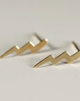 Gold Lightning Bolt Stud Earrings - Melt'm Jewelry