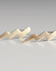 Gold Lightning Bolt Stud Earrings - Melt'm Jewelry