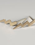 Gold Lightning Bolt Stud Earrings - Melt'm Jewelry