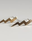 Gold Lightning Bolt Stud Earrings - Melt'm Jewelry