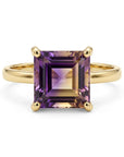14k Solid Gold Square Ametrine Ring - Melt'm Jewelry