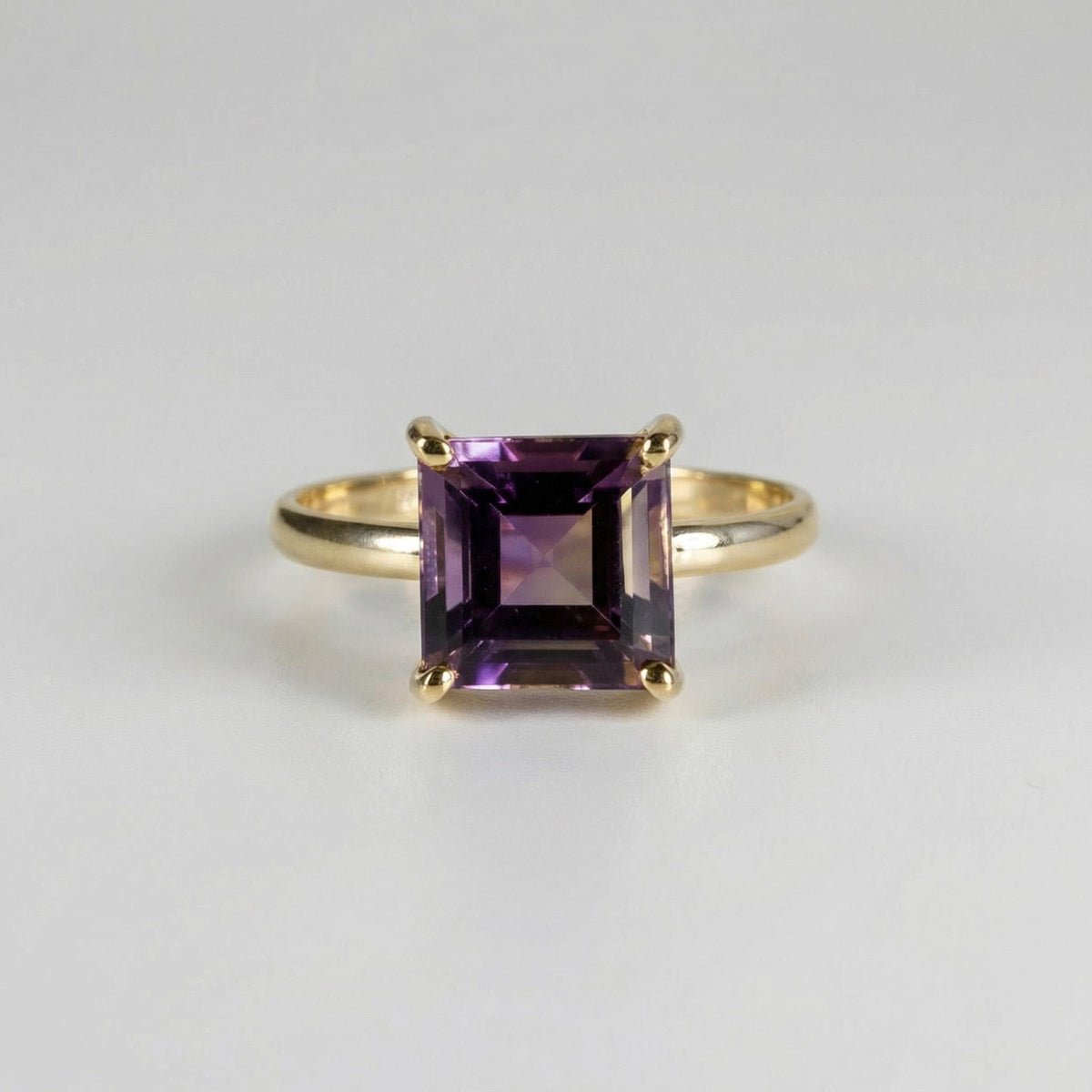 14k Solid Gold Square Ametrine Ring - Melt'm Jewelry