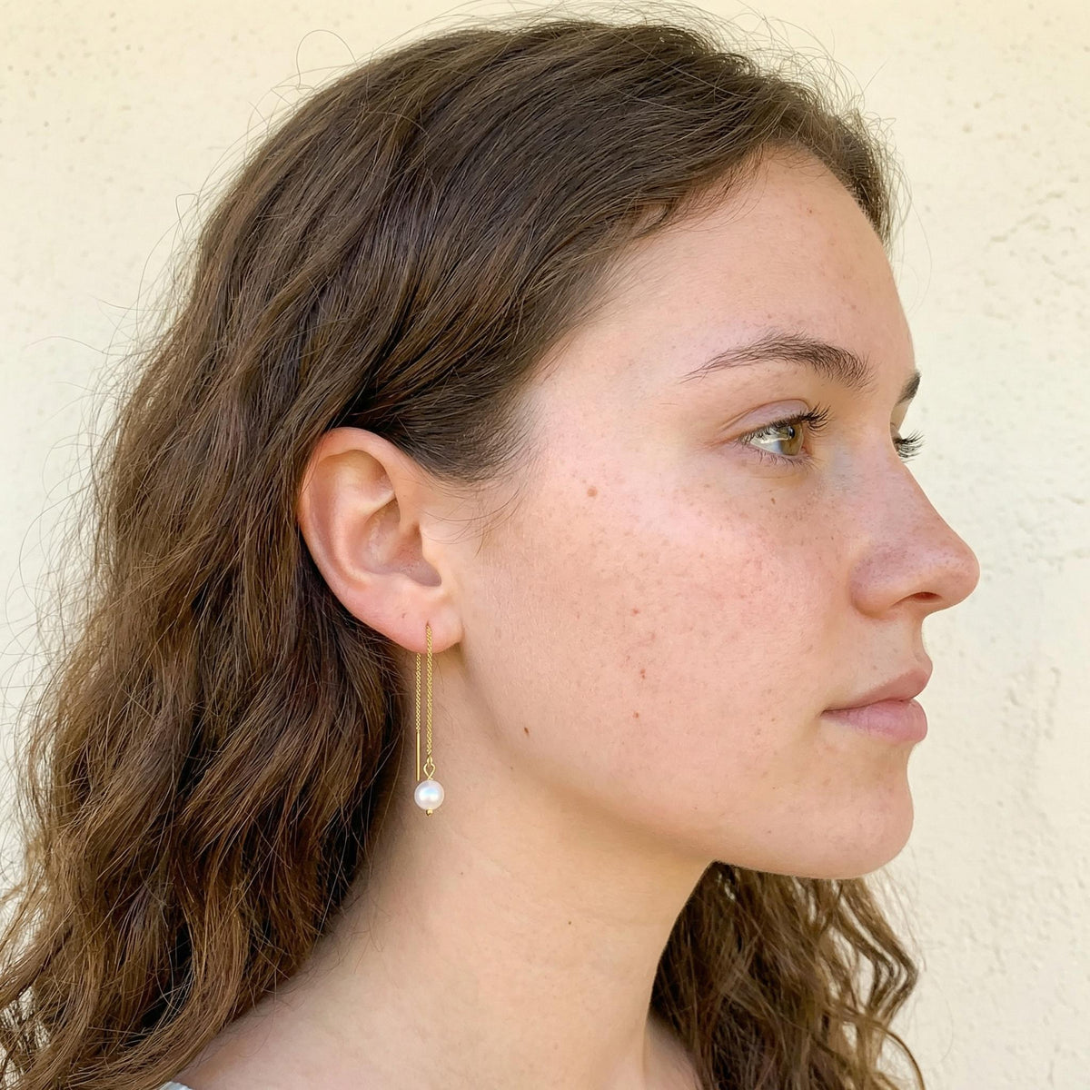 Freshwater Pearl Chain Earrings in Gold Filled, Solid Gold or Sterling Silver - Melt'm Jewelry
