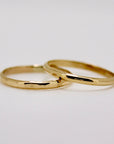 14k Solid Gold Plain Wedding Band Hammered - Melt'm Jewelry