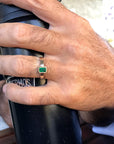 Bezel Set Emerald Ring 14k Solid Gold - Melt'm Jewelry
