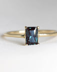 14k Gold Emerald Cut Alexandrite Ring - Melt'm Jewelry
