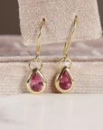 18k Gold Pink Tourmaline Earrings - Melt'm Jewelry