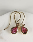 18k Gold Pink Tourmaline Earrings - Melt'm Jewelry