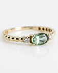 Diamond & Oval Tourmaline Engagement Ring - Melt'm Jewelry