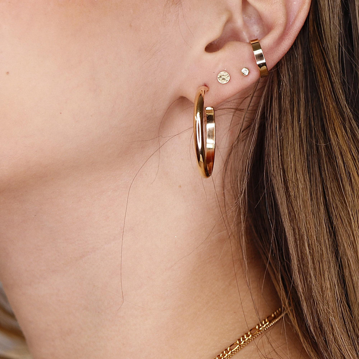 Large Gold Hoop Earrings, 30mm Gold Filled Open Hoops - Melt'm Jewelry