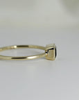 Emerald Cut Bezel Set Green Tourmaline Ring in 14k Gold - Melt'm Jewelry