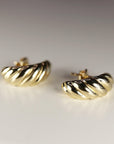 Croissant Dome Earrings 14k Gold - Melt'm Jewelry