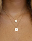 Dainty Initial Necklace Gold Filled, Hand Stamped Initial Necklace - Melt'm Jewelry