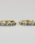 Aquamarine Huggie Hoop Earrings 14k Gold - Melt'm Jewelry