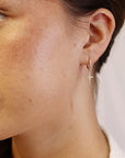 Diamond Cross Hoop Earrings (SINGLE or PAIR) - Melt'm Jewelry