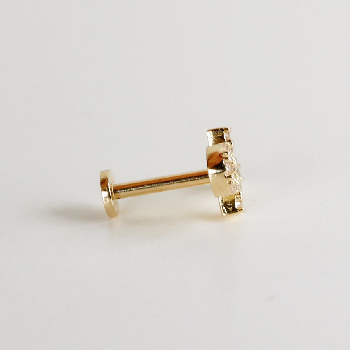 Ankh Flat Back Cartilage Earring 14k Solid Gold (SINGLE OR PAIR) - Melt'm Jewelry