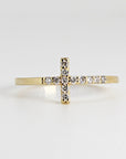 Diamond Cross Ring in 14K Gold - Melt'm Jewelry