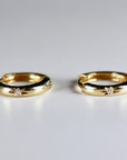 Diamond Star Set Hinged Hoops Earrings in 14k Gold (SINGLE or PAIR) - Melt'm Jewelry