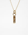 14k Solid Gold Vertical Bar Initial Necklace - Melt'm Jewelry