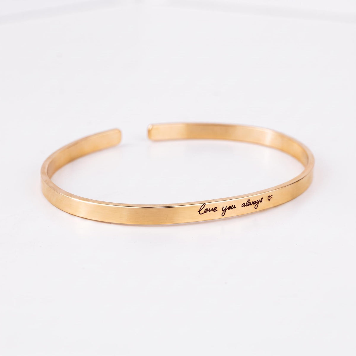 Custom Handwriting Cuff, 4mm Gold Filled Bracelet - Melt'm Jewelry