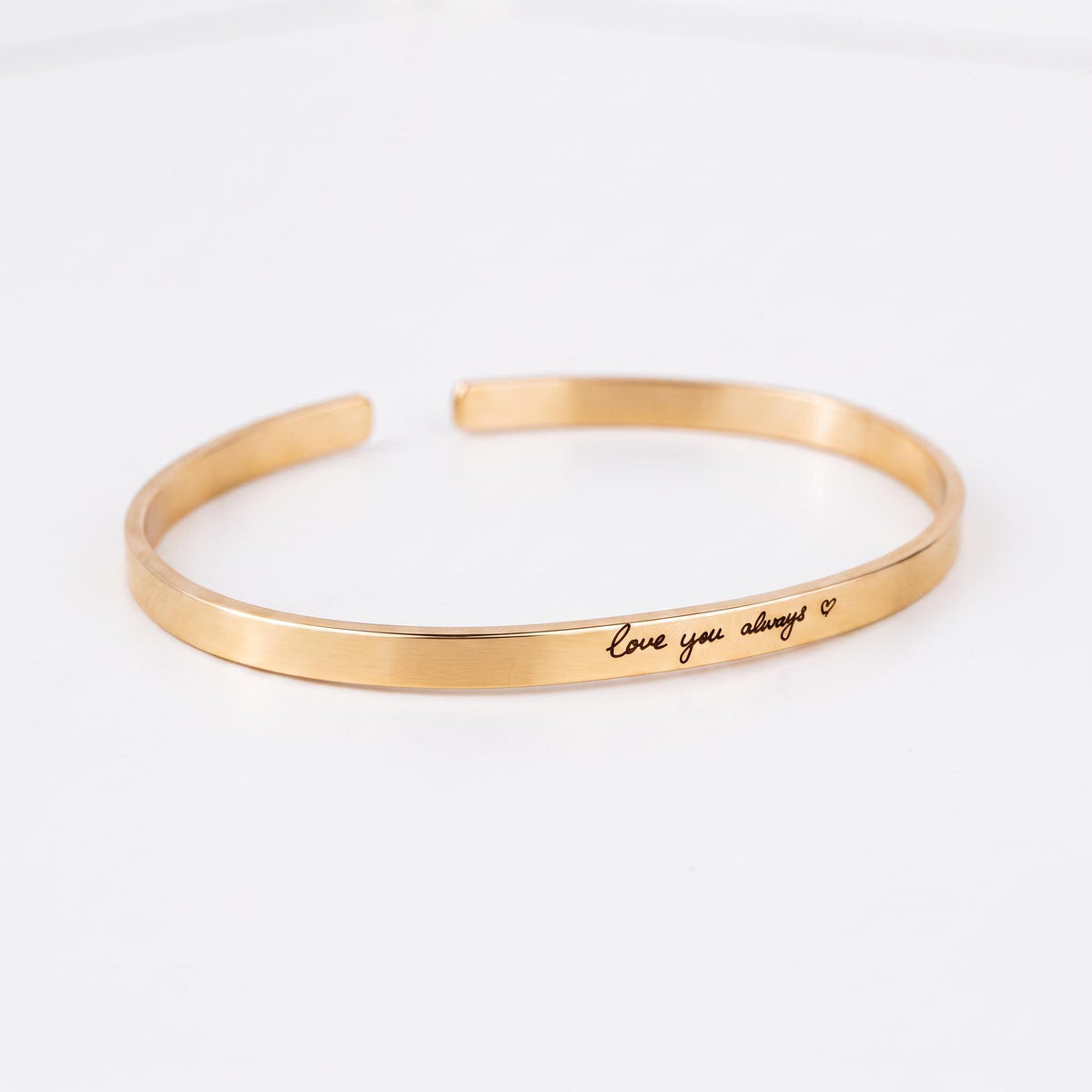Custom Handwriting Cuff, 4mm Gold Filled Bracelet - Melt'm Jewelry