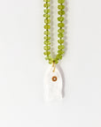 Peridot Rondelle Necklace on Silk, 23" Hand Knotted Strand with Gold Filled Lobster Clasp, August Birthstone - Melt'm Jewelry