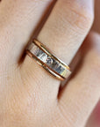 Silver, Gold and Rose Gold Set of 3 Ring with Diamond - Melt'm Jewelry