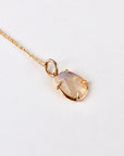 Ethiopian Opal Pendant, 12x8mm Rose Cut Opal, 14K Solid Gold Necklace, Natural Freeform Opal, Pendant Only or with Chain - Melt'm Jewelry