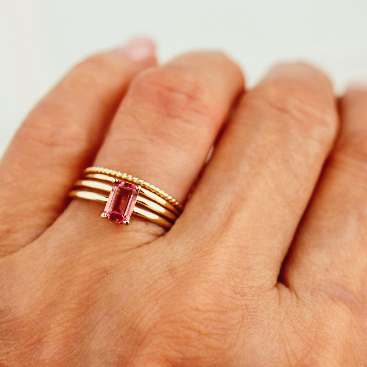 14k Gold Pink Tourmaline Ring - Melt'm Jewelry