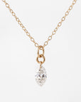 Marquise Diamond Necklace, Lab Grown Diamond Pendant, 14K Gold Floating Drilled Diamond, Dainty Solitaire Necklace - Melt'm Jewelry